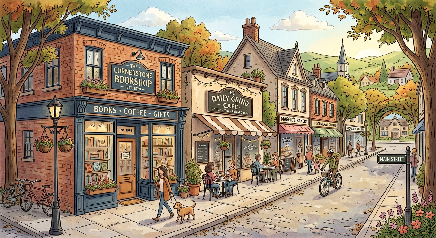 a charming small-town setting typical of cozy romance stories
